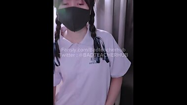 Cosplay Asian Uniform Style. แต่งตัวจะไป ร-ร แต่แฟน ขอเย้ก่อนไป แตกนอกไม่พอแตกในซ้ำเข้าไปเลย