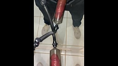 Penis Pump Leaving a Big Thick Dick