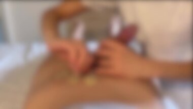 Japanese Guy Gets Accidental Cumshot during Brazilian Wax Salon