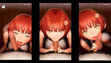 【h GAME】巨乳美女のご奉仕フェラ＆金玉舐めが最高過ぎる 顔射 エロアニメ