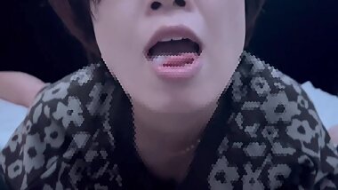 Short-cut Black-haired Girlfriend Gets Sucked and Ejaculated in the Mouth by Gokkun