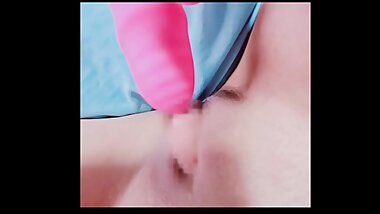 Masturbation with Vibrator on Big Clit