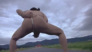 変態野外オナニー.射精(女性用下着着用)