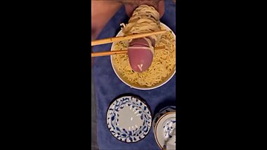 Today's Menu - Cum Noodle; Eat it or Starve!