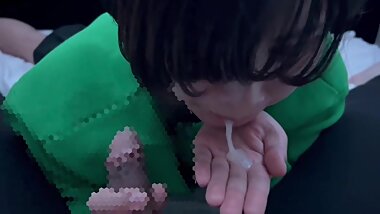 She Sucks a Good Blow Job and Sucks up a Lot of Sperm