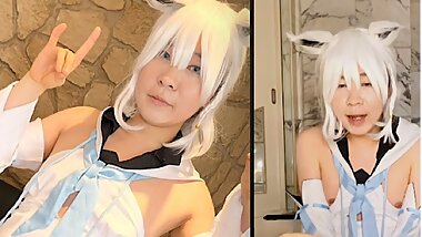 Hololive Shirakami Fubuki Femboy Cowgirl Anal Sex