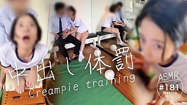 [amateur Creampie]sex with Cute Japanese｜call Students to the Gym and Cum