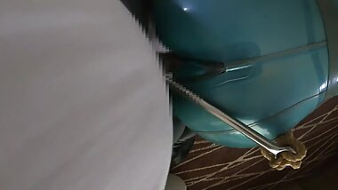 Sex Inserting Anal Hook with Latex Catsuit